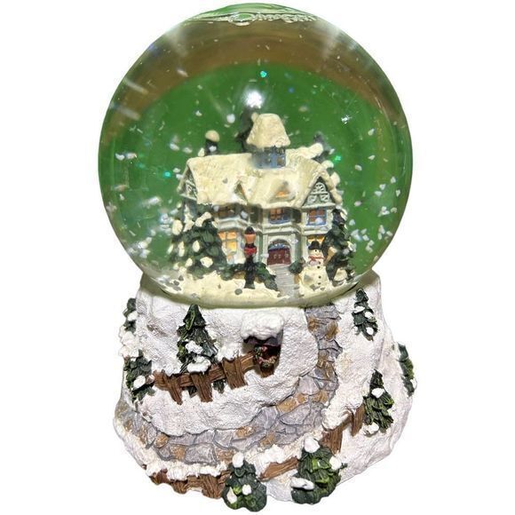 Thomas Kinkade‎ Musical Lighted Victorian Christmas House Musical Snow Globe - Picture 1 of 3